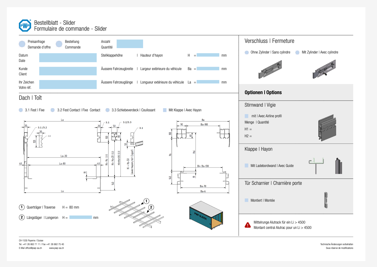Formulaire de Commande Pour Slider