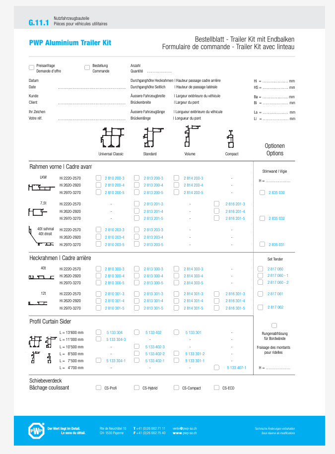 Formulaire de Commande Pour Trailerkit Avec Linteau